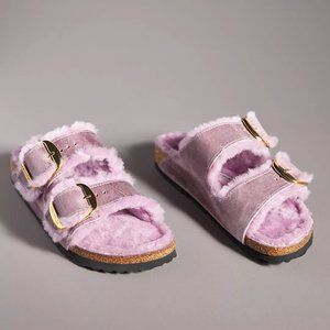 NEW Birkenstock Size EU 38, 40 Arizona Big Buckle Shearling Sandals - Lavender